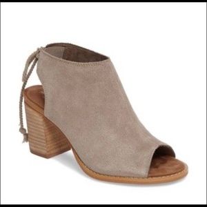Tom’s Elba Suede Heel Peep Toe Booties